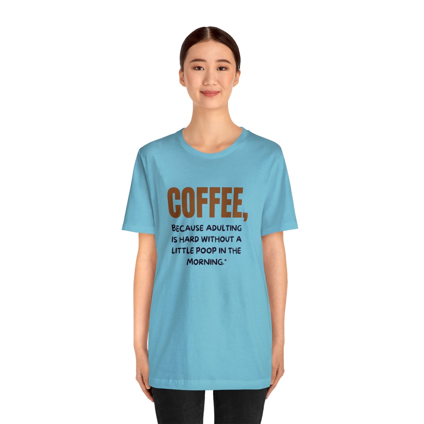 Tee-shirt unisexe en jersey : Confort avec une matinée de café avec une citation amusante 