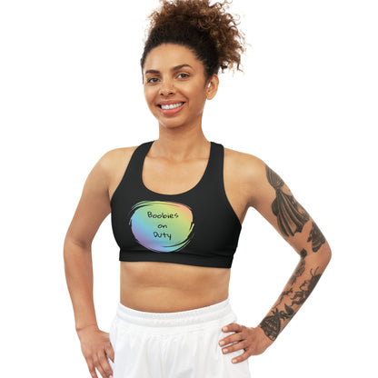 Motif Color Splash Sports Bra - boobies on duty