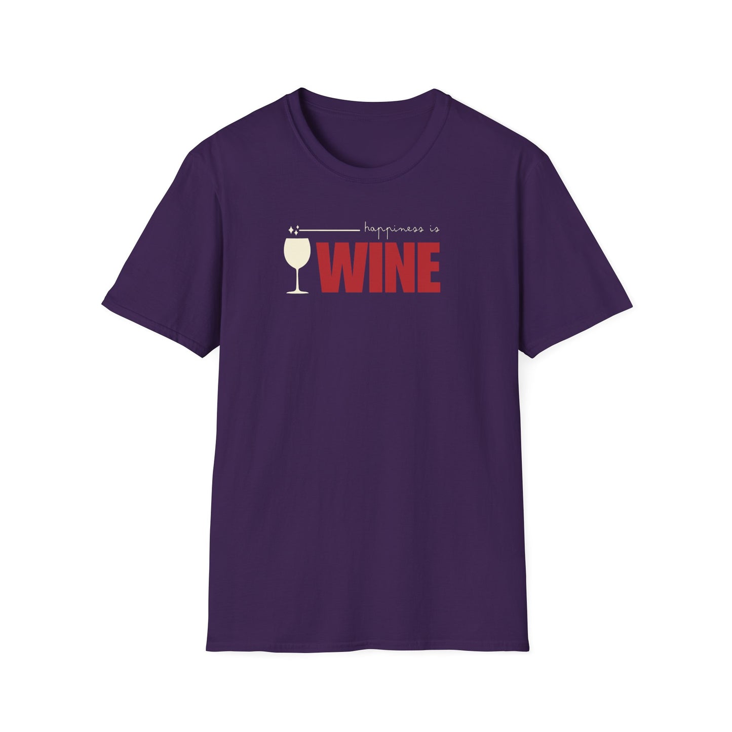 Funny Softstyle T-Shirt: Happiness Wine