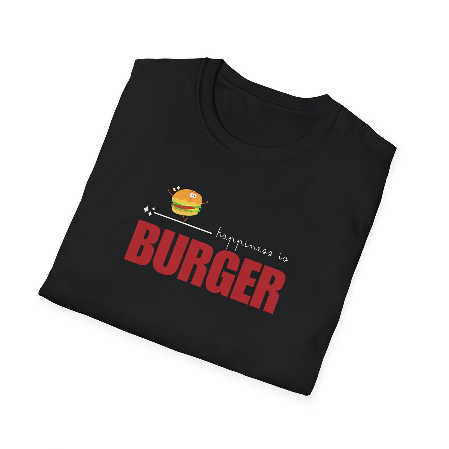 Funny Softstyle T-Shirt: Happiness Burger