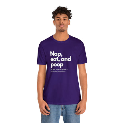 Unisex Jersey Tee: Comfort with a Funny Quote nap eat poop