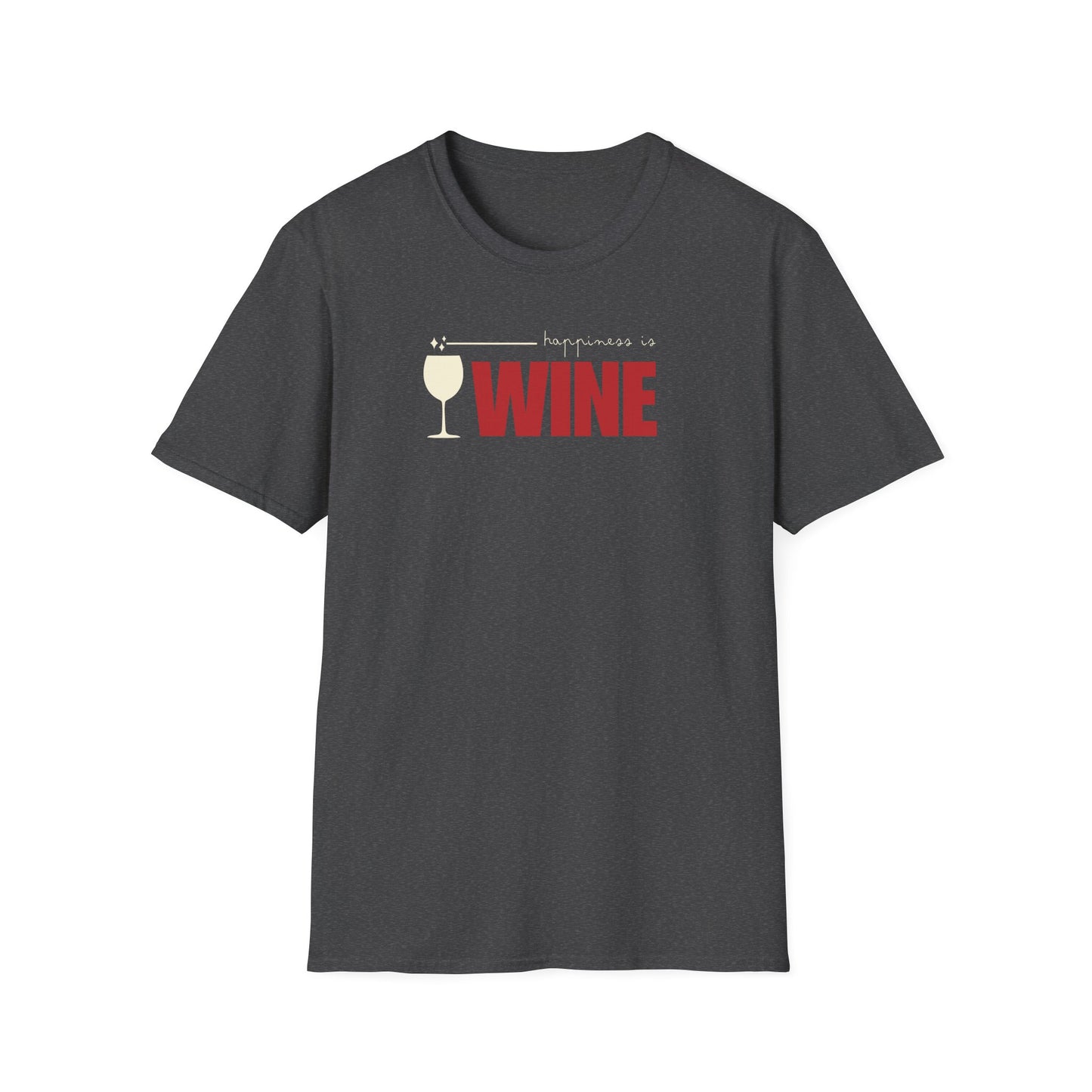 Funny Softstyle T-Shirt: Happiness Wine