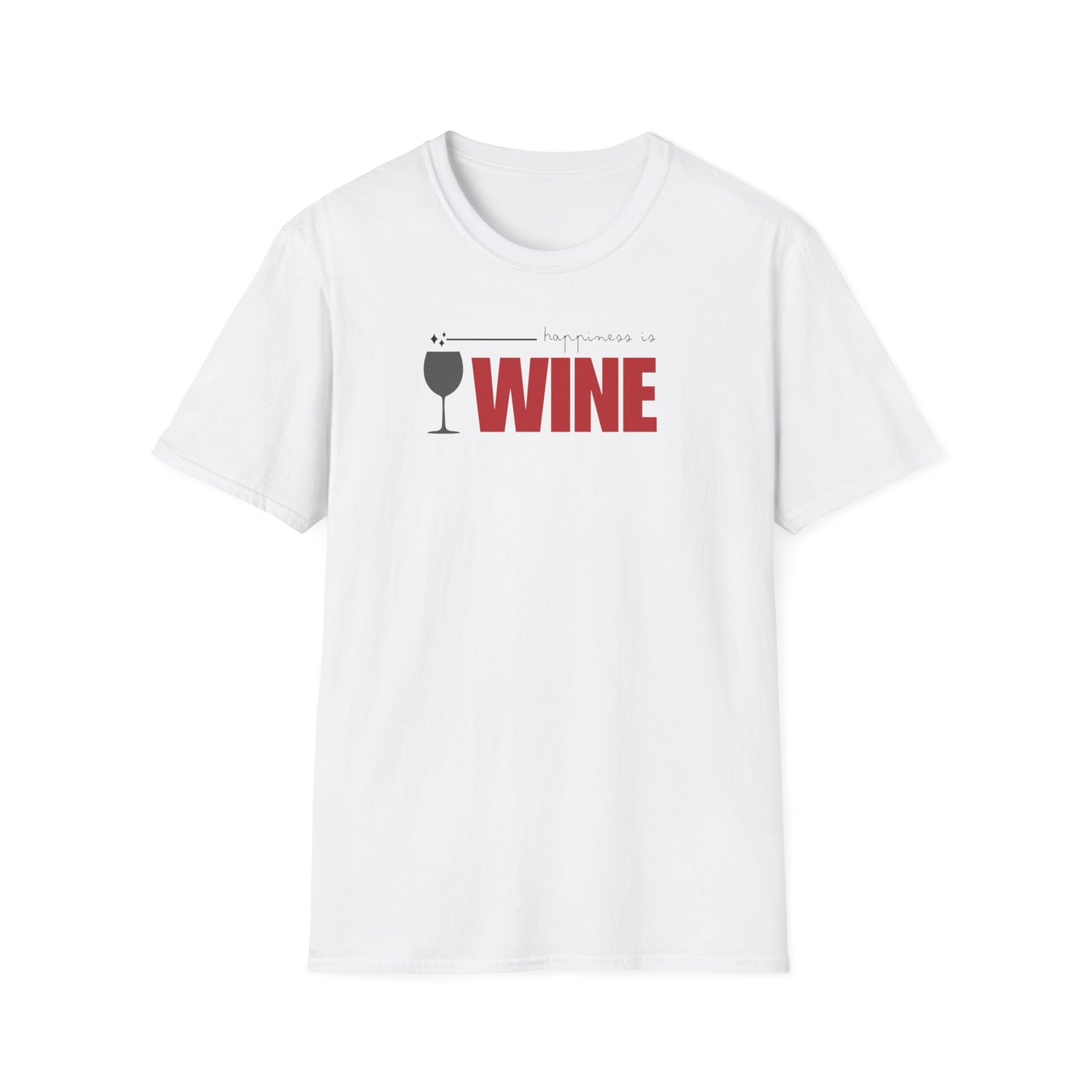 Funny Softstyle T-Shirt: Happiness Wine