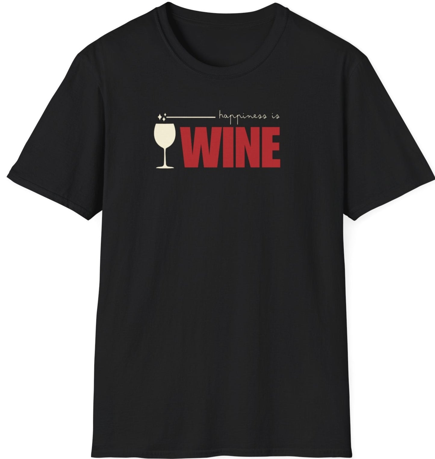 Funny Softstyle T-Shirt: Happiness Wine